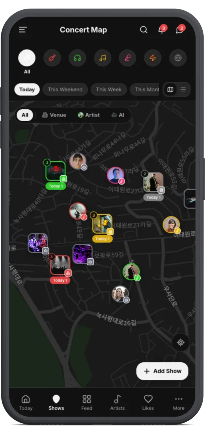 MiSFY concert map screen