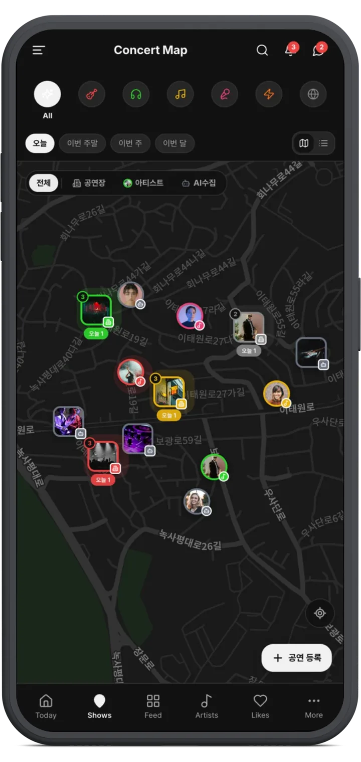 MiSFY concert map screen